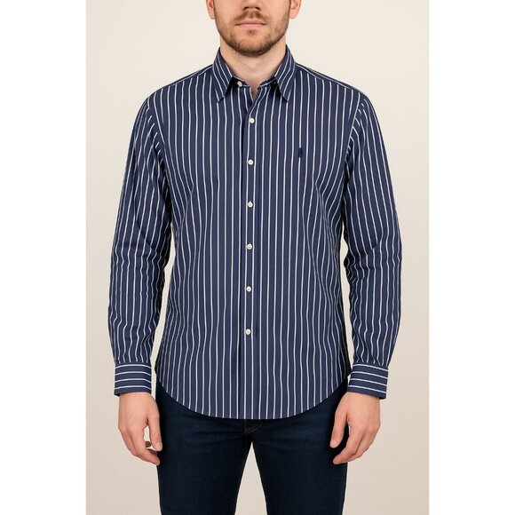 Ralph Lauren Other - Ralph Lauren Mens XXL Blake Navy & White Striped Button-Up Shirt 100% Cotton